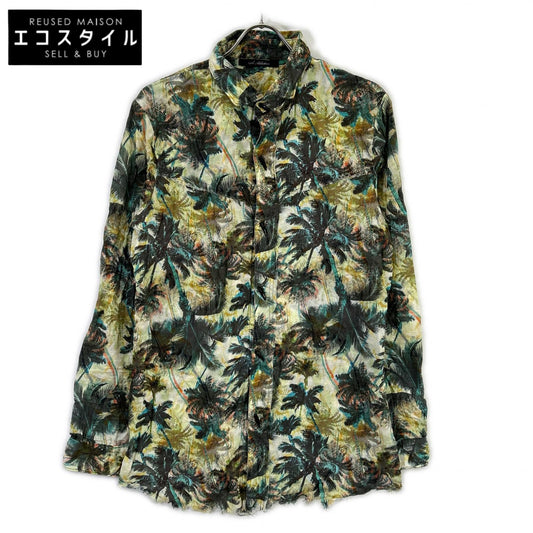 14th addiction フォーティーンス アディクション イエロー 総柄 長袖シャツ トップス
