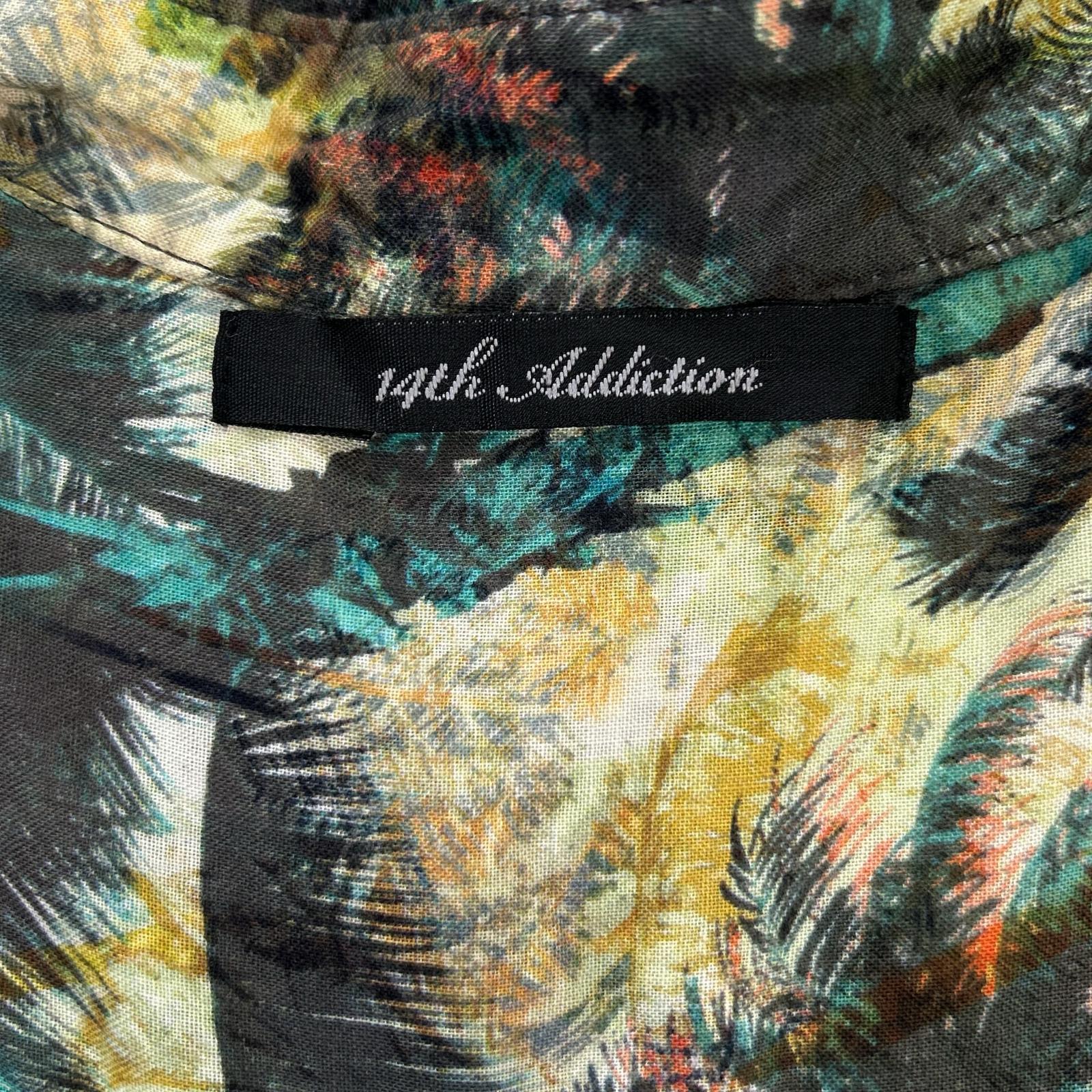 14th addiction フォーティーンス アディクション イエロー 総柄 長袖シャツ トップス