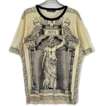DOLCE&GABBANA ドルチェアンドガッバーナ G8EC9T アイボリー ZEUS プリントTシャツ トップス
