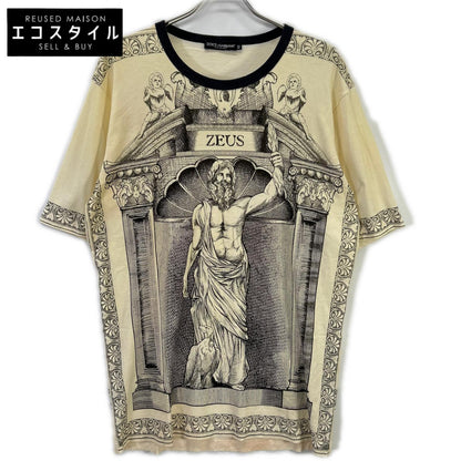 DOLCE&GABBANA ドルチェアンドガッバーナ G8EC9T アイボリー ZEUS プリントTシャツ トップス