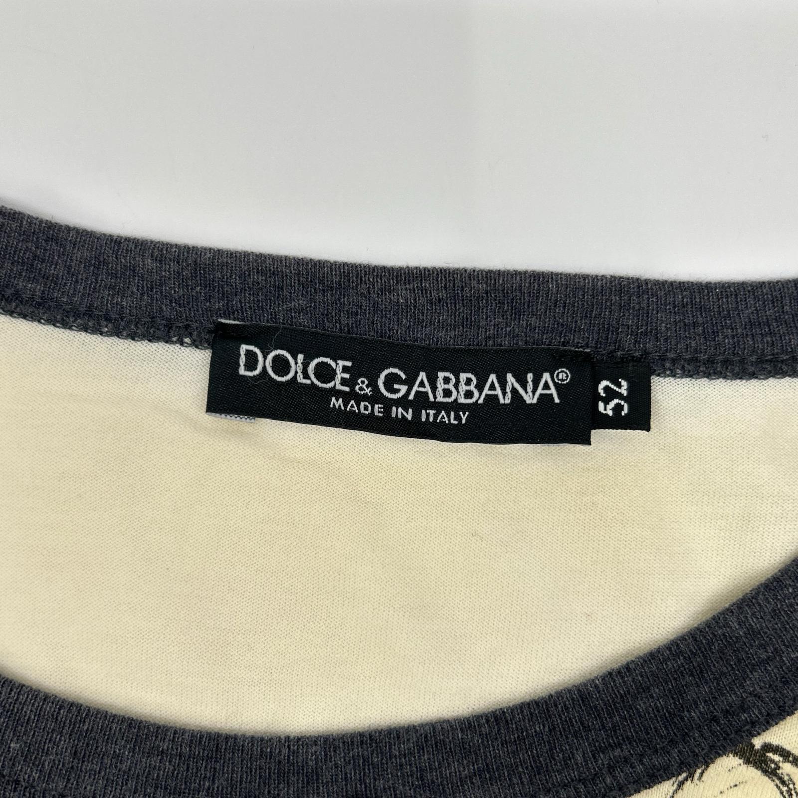 DOLCE&GABBANA ドルチェアンドガッバーナ G8EC9T アイボリー ZEUS プリントTシャツ トップス