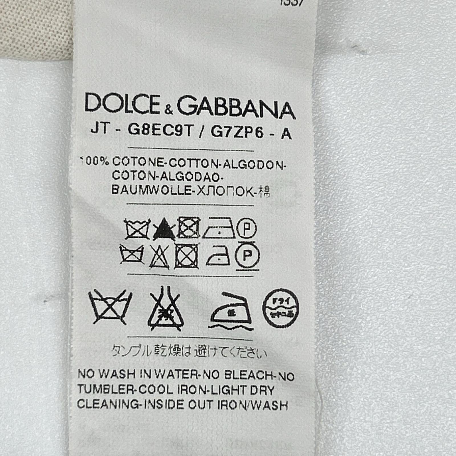 DOLCE&GABBANA ドルチェアンドガッバーナ G8EC9T アイボリー ZEUS プリントTシャツ トップス