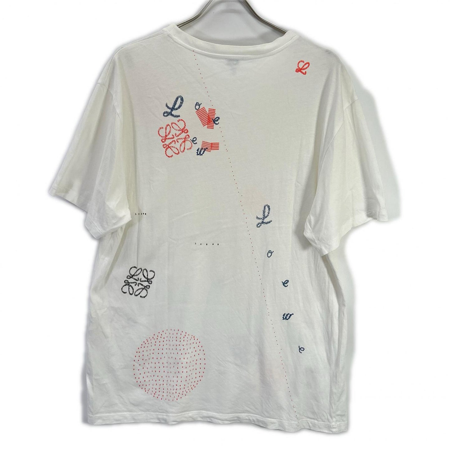LOEWE ロエベ H6299710SI ホワイト アナグラム プリントTシャツ トップス