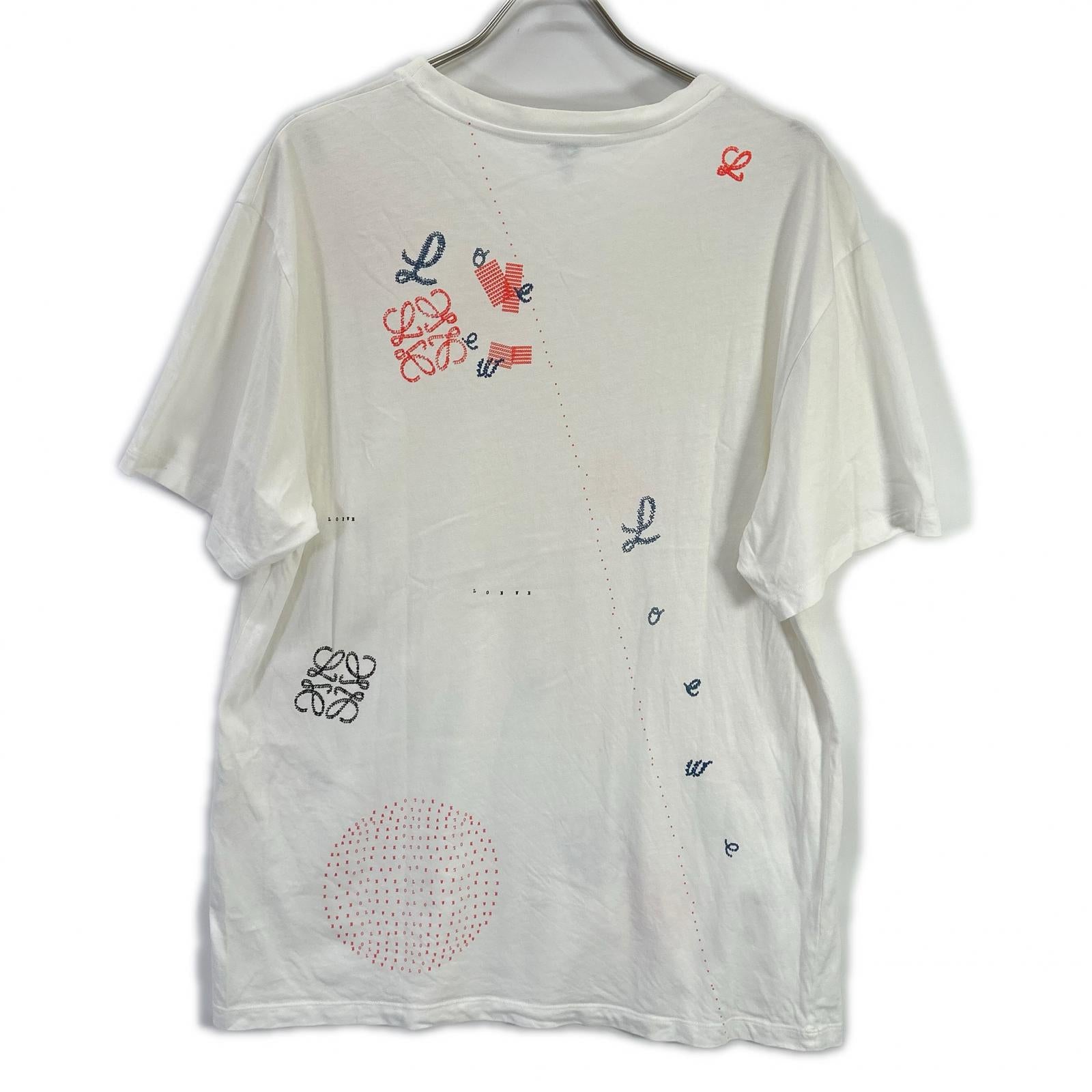 LOEWE ロエベ H6299710SI ホワイト アナグラム プリントTシャツ トップス
