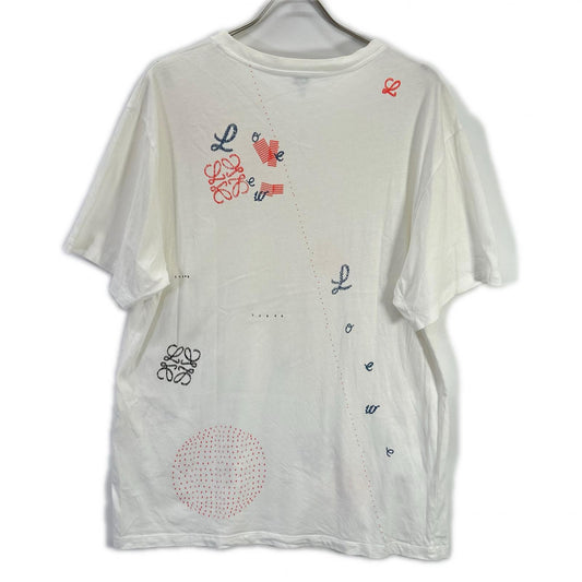 LOEWE ロエベ H6299710SI ホワイト アナグラム プリントTシャツ トップス