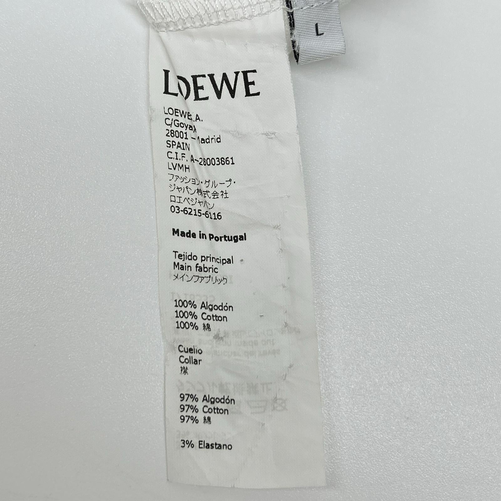 LOEWE ロエベ H6299710SI ホワイト アナグラム プリントTシャツ トップス