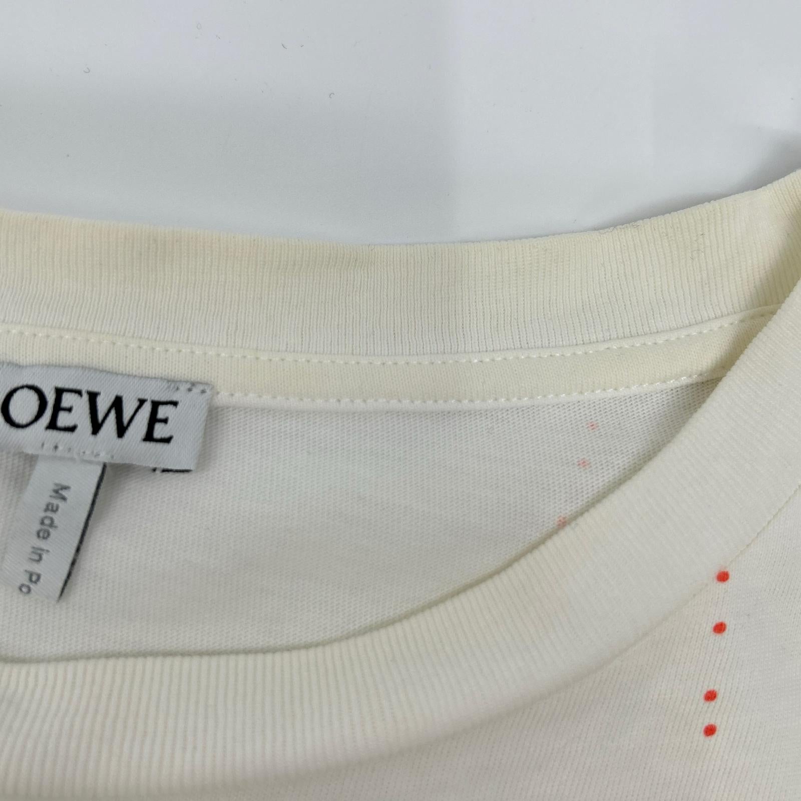 LOEWE ロエベ H6299710SI ホワイト アナグラム プリントTシャツ トップス