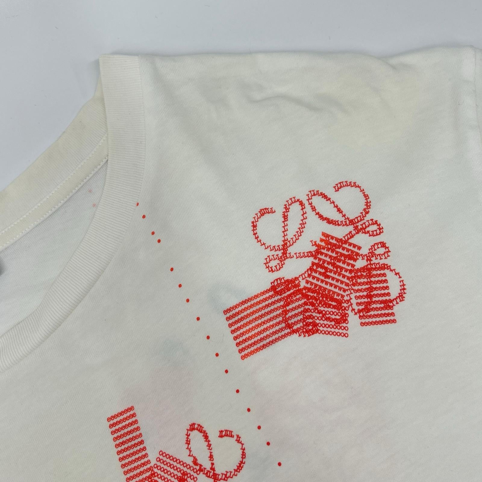 LOEWE ロエベ H6299710SI ホワイト アナグラム プリントTシャツ トップス