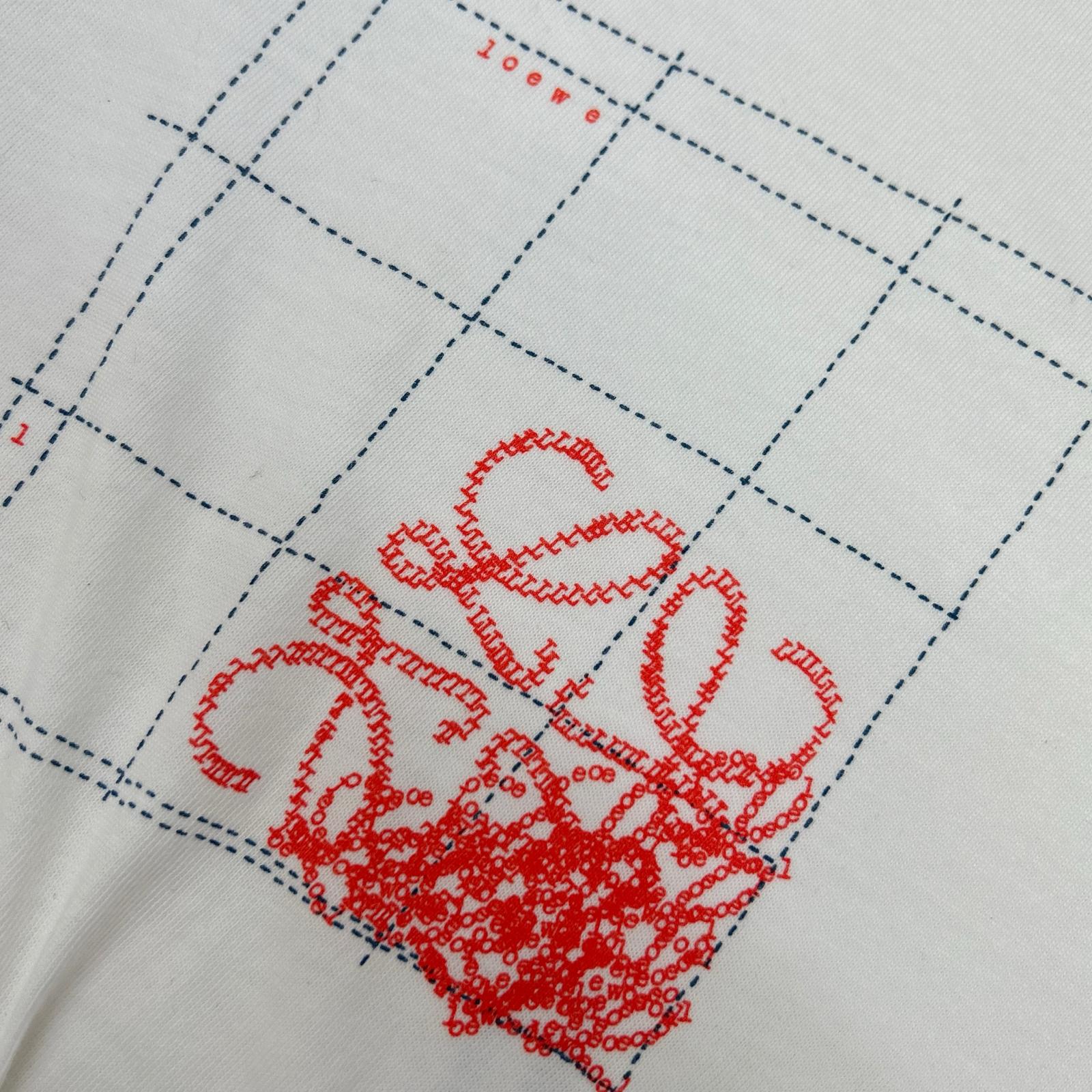 LOEWE ロエベ H6299710SI ホワイト アナグラム プリントTシャツ トップス