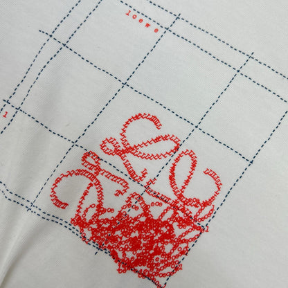 LOEWE ロエベ H6299710SI ホワイト アナグラム プリントTシャツ トップス