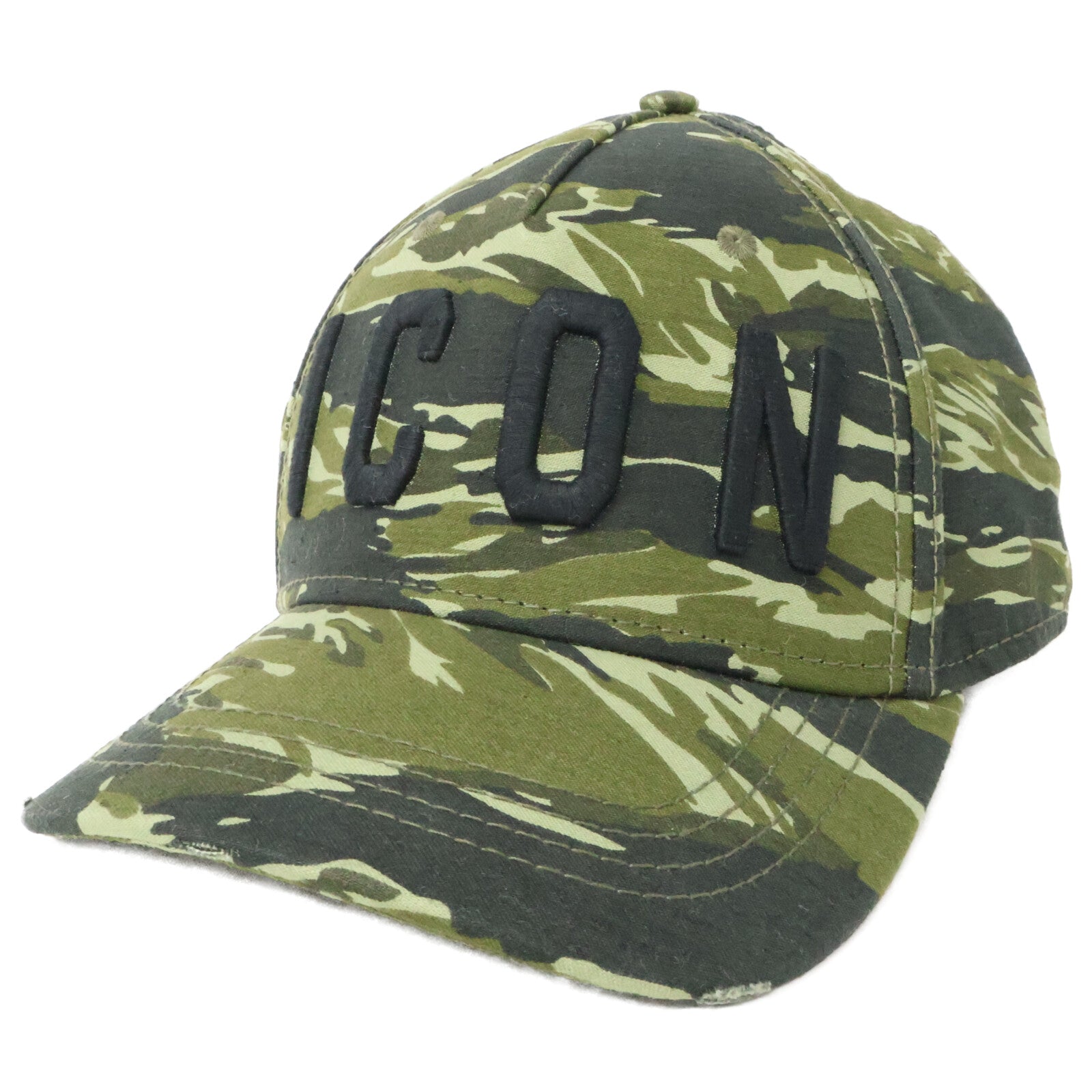 DSQUARED2 ディースクエアード 【美品】S82BC4001 SJ16801581SS19 ICONロゴ カモフラージュ柄 ベースボールキャップ 帽子