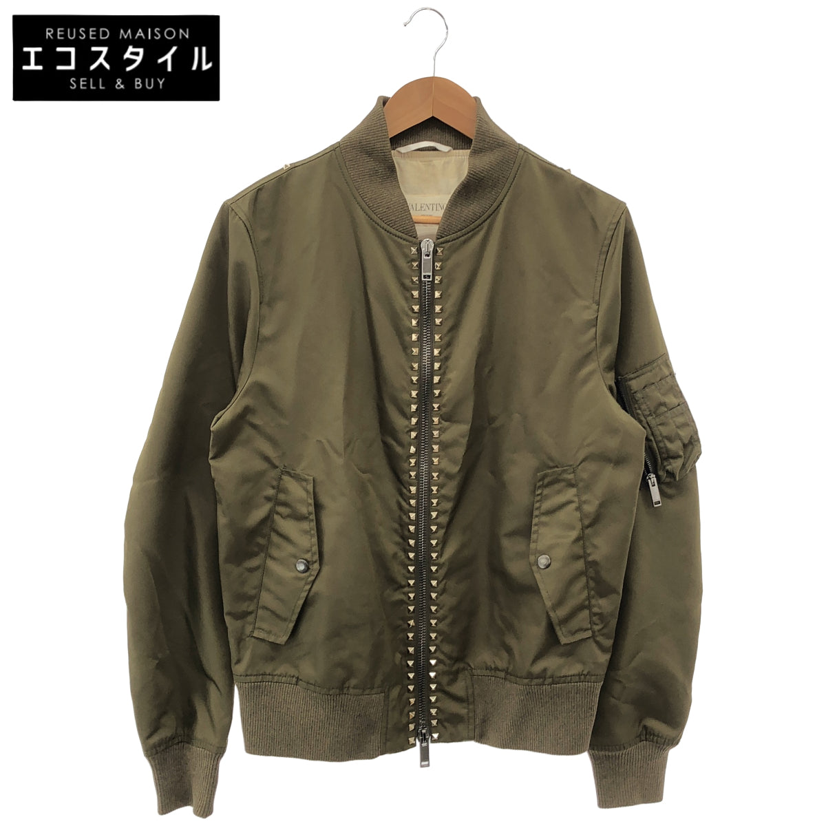 VALENTINO ヴァレンティノ PV3C1162KP カーキ ロックスタッズ MA-1 トップス
