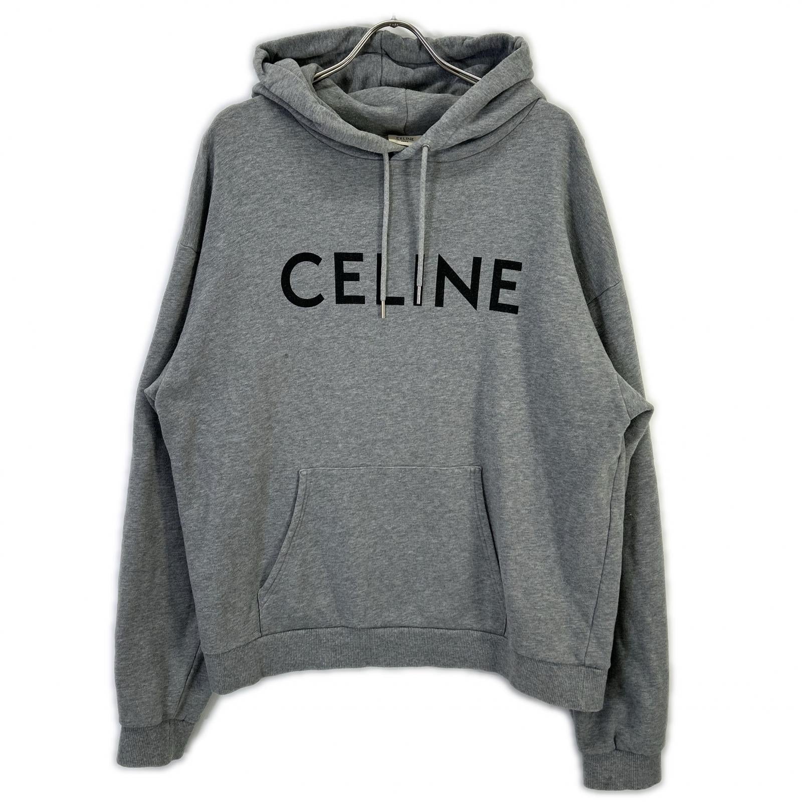 CELINE セリーヌ 2Y321052H グレー ロゴプリント スウェット フーディ トップス