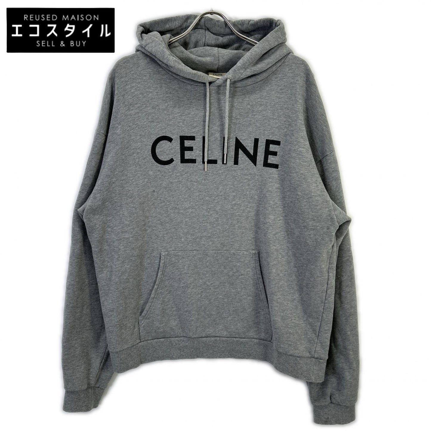 CELINE セリーヌ 2Y321052H グレー ロゴプリント スウェット フーディ トップス