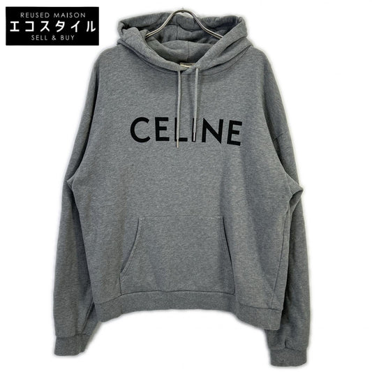 CELINE セリーヌ 2Y321052H グレー ロゴプリント スウェット フーディ トップス