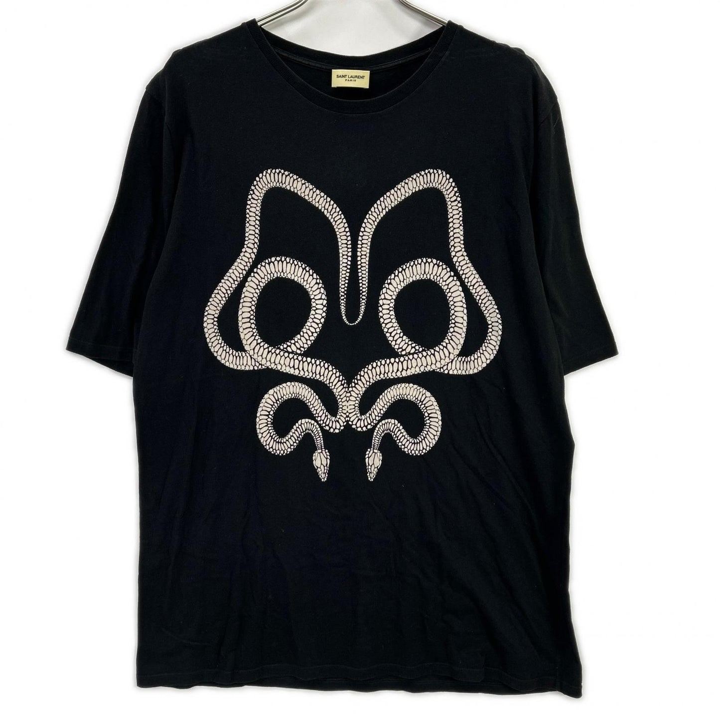 SAINT LAURENT PARIS サンローランパリ 457946 ブラック スネークプリントTシャツ トップス