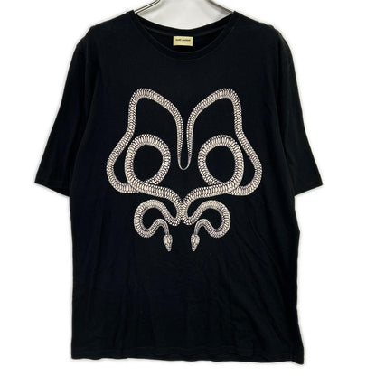 SAINT LAURENT PARIS サンローランパリ 457946 ブラック スネークプリントTシャツ トップス