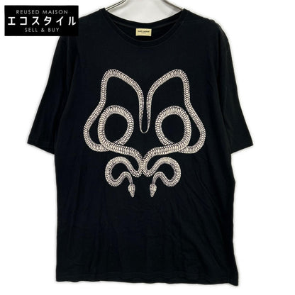 SAINT LAURENT PARIS サンローランパリ 457946 ブラック スネークプリントTシャツ トップス