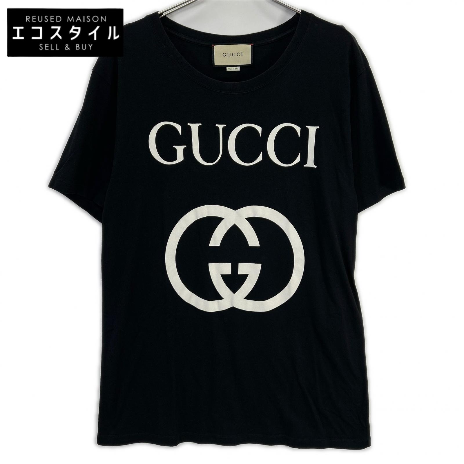 GUCCI グッチ 493117 ブラック GG インターロッキング Tシャツ トップス