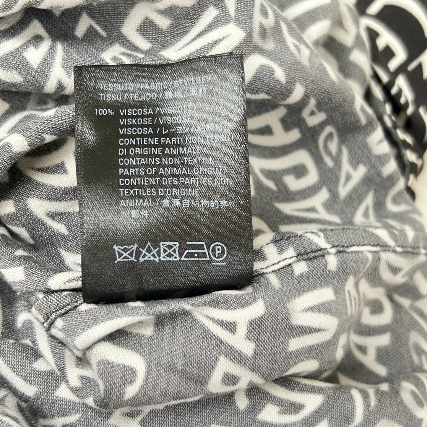 BALENCIAGA バレンシアガ 508467 ブラック 総柄ロゴ コットン 長袖シャツ トップス
