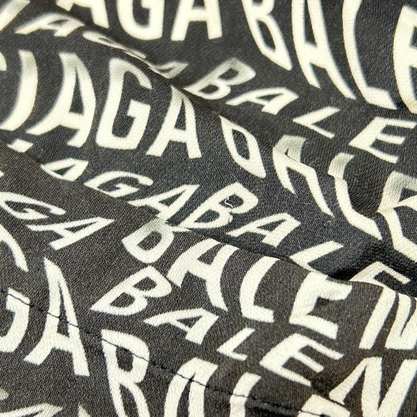 BALENCIAGA バレンシアガ 508467 ブラック 総柄ロゴ コットン 長袖シャツ トップス
