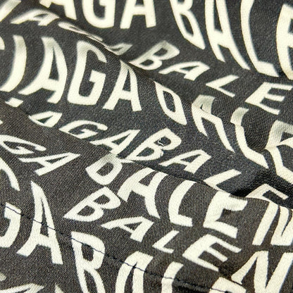 BALENCIAGA バレンシアガ 508467 ブラック 総柄ロゴ コットン 長袖シャツ トップス
