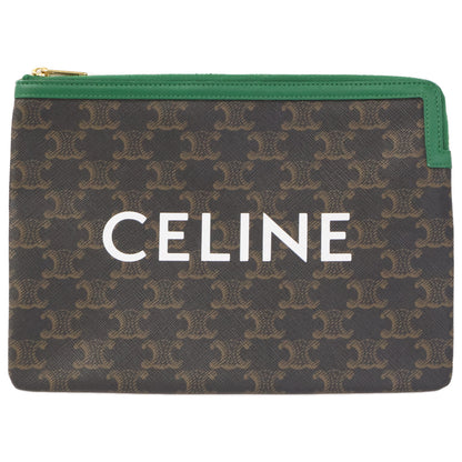 CELINE セリーヌ 【美品】トリオンフ ロゴプリント クラッチバッグ セカンドバッグ クラッチバッグ