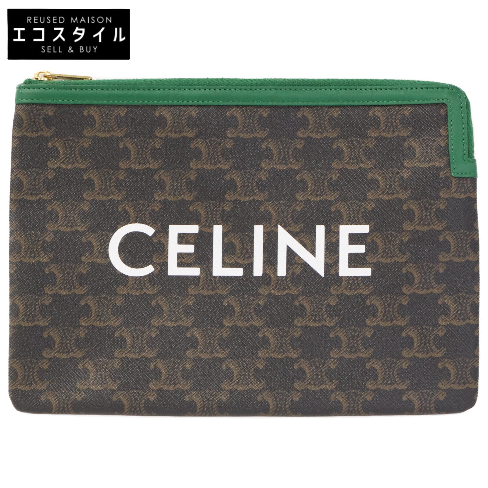 CELINE セリーヌ 【美品】トリオンフ ロゴプリント クラッチバッグ セカンドバッグ クラッチバッグ