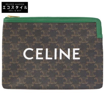CELINE セリーヌ 【美品】トリオンフ ロゴプリント クラッチバッグ セカンドバッグ クラッチバッグ