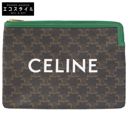 CELINE セリーヌ 【美品】トリオンフ ロゴプリント クラッチバッグ セカンドバッグ クラッチバッグ