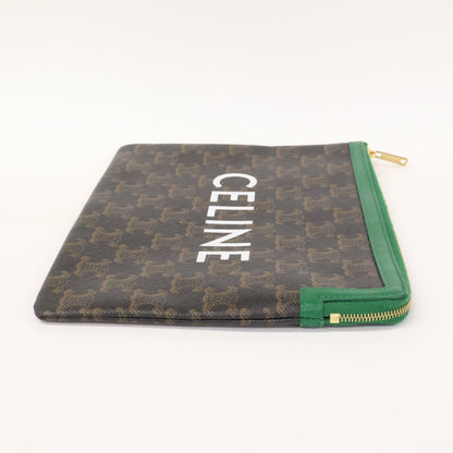 CELINE セリーヌ 【美品】トリオンフ ロゴプリント クラッチバッグ セカンドバッグ クラッチバッグ