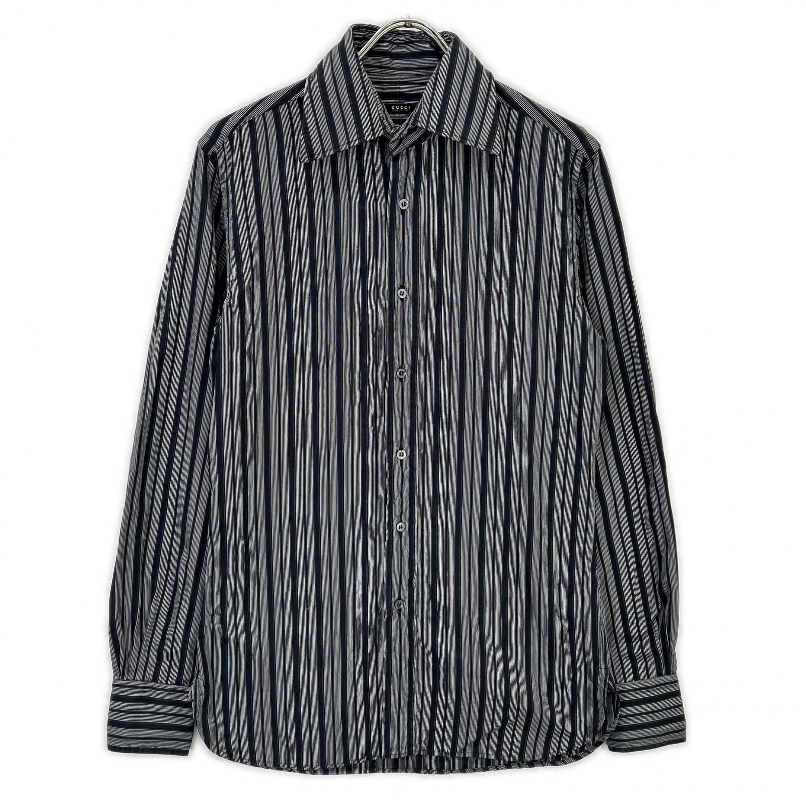 GUCCI グッチ 121037 ブラック ストライプ シャツ トップス