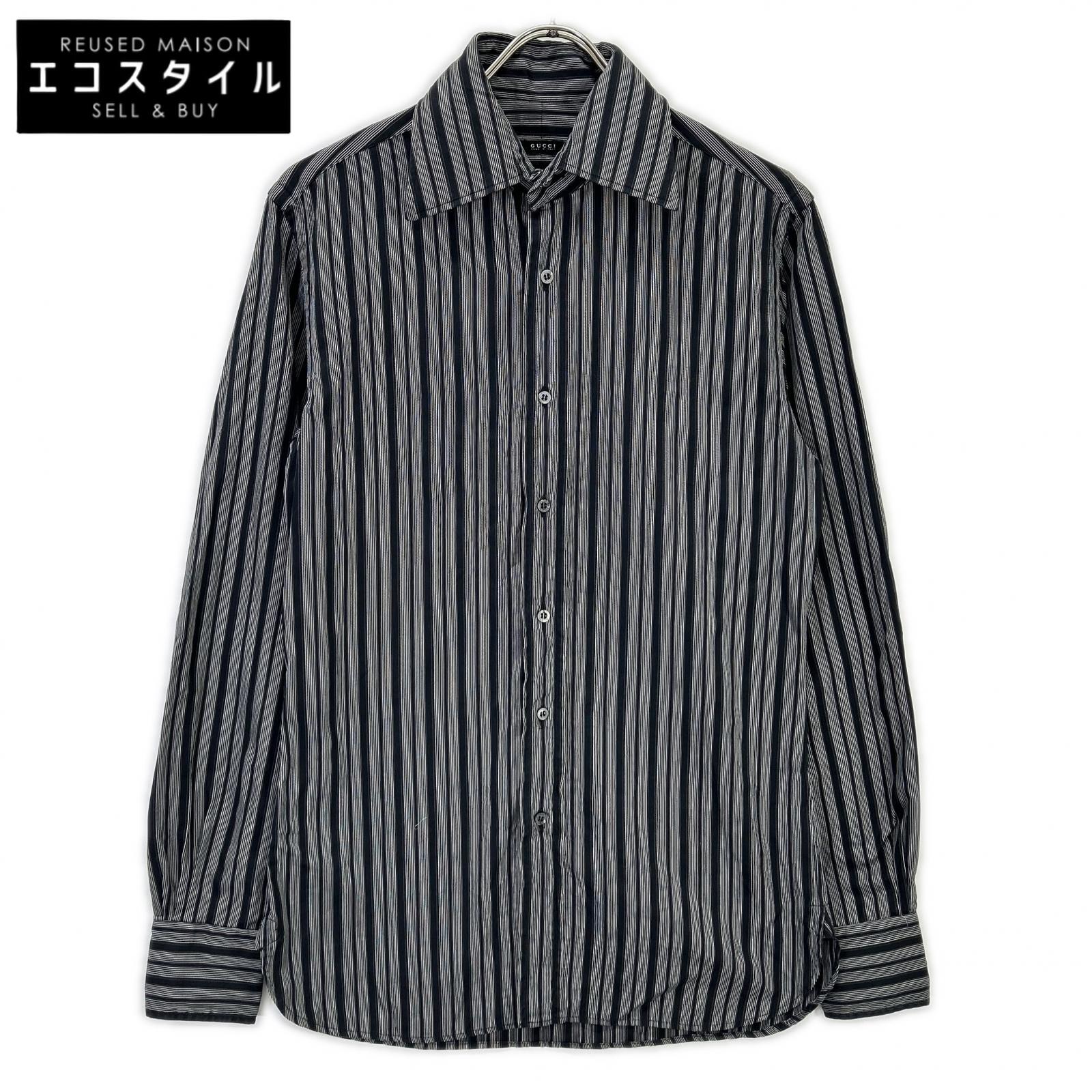 GUCCI グッチ 121037 ブラック ストライプ シャツ トップス