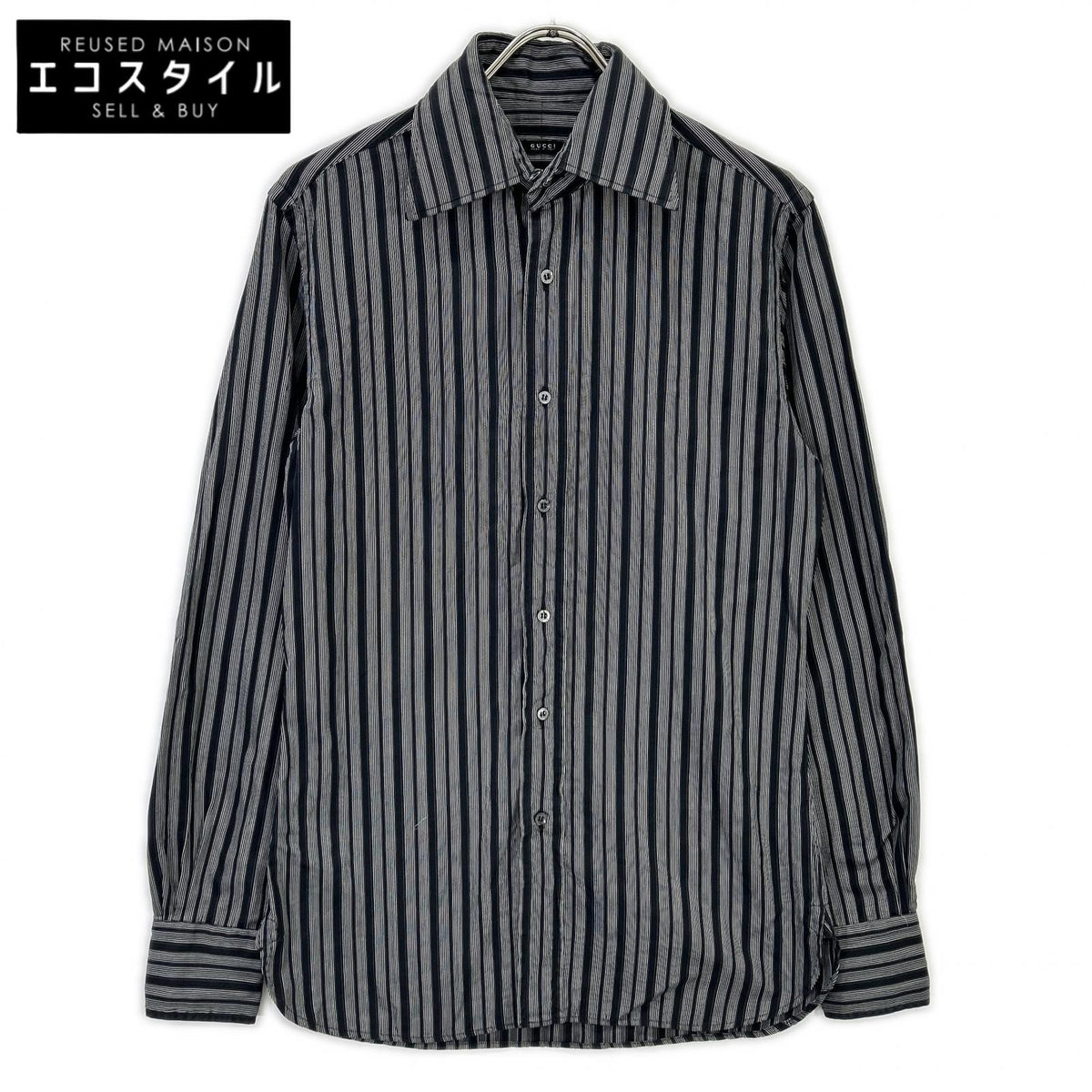 GUCCI グッチ 121037 ブラック ストライプ シャツ トップス