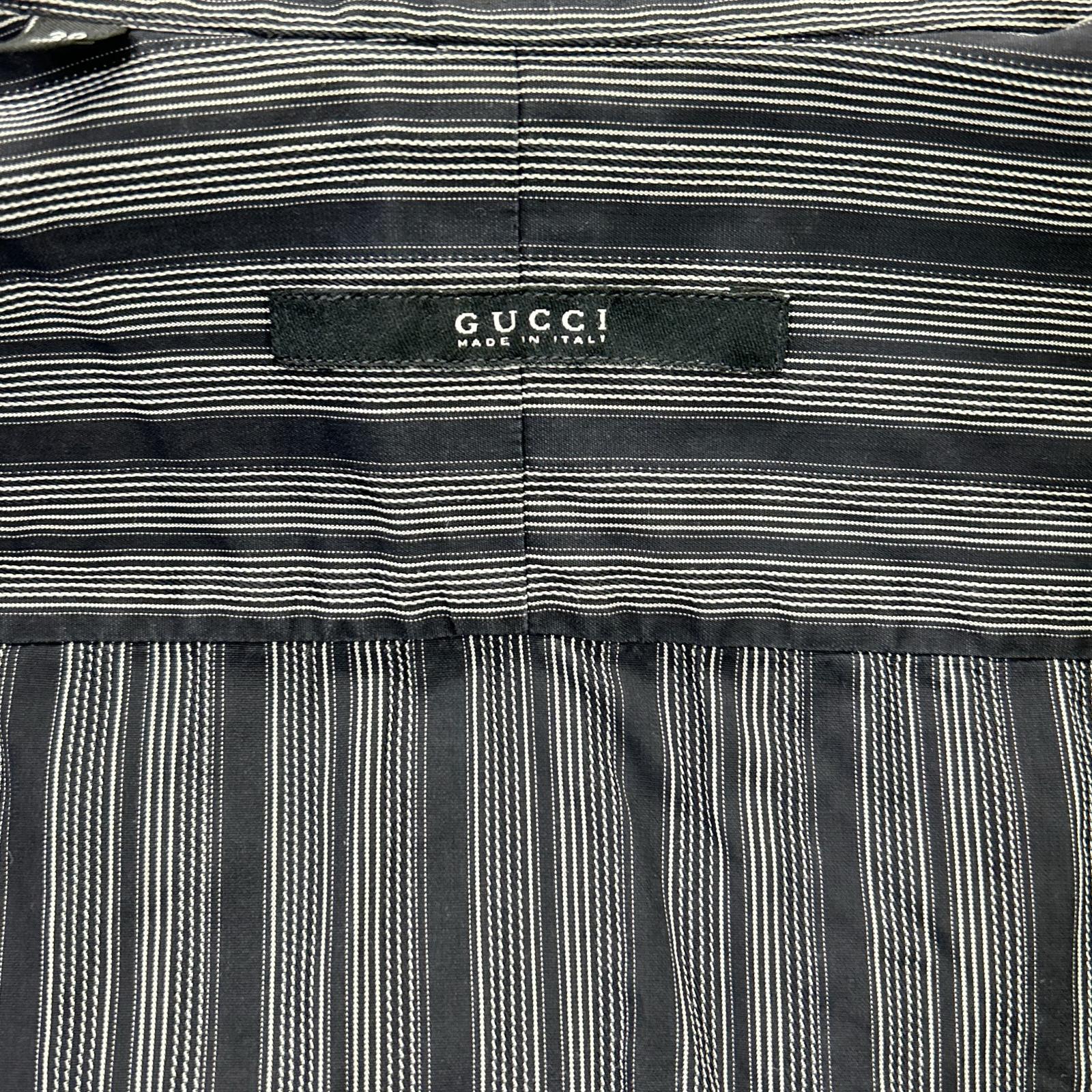 GUCCI グッチ 121037 ブラック ストライプ シャツ トップス