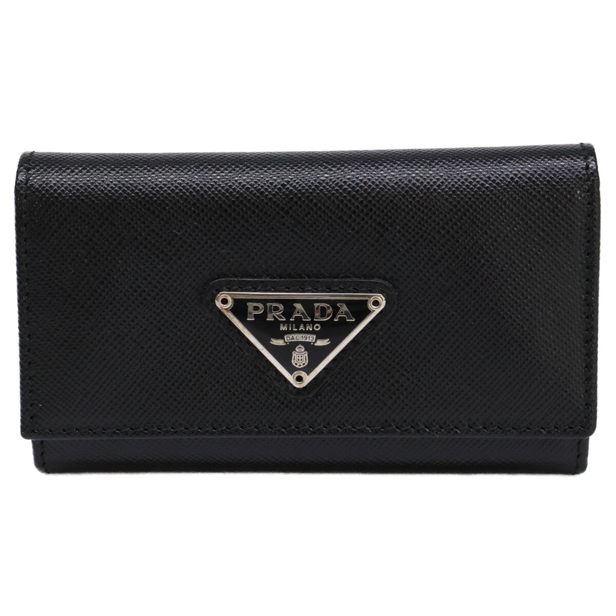 PRADA プラダ 【美品】トライアングルロゴ サフィアーノレザー 6連 キーケース