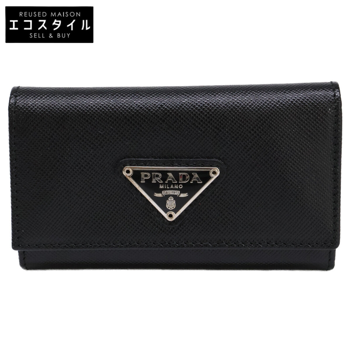PRADA プラダ 【美品】トライアングルロゴ サフィアーノレザー 6連 キーケース