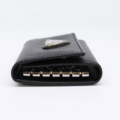PRADA プラダ 【美品】トライアングルロゴ サフィアーノレザー 6連 キーケース