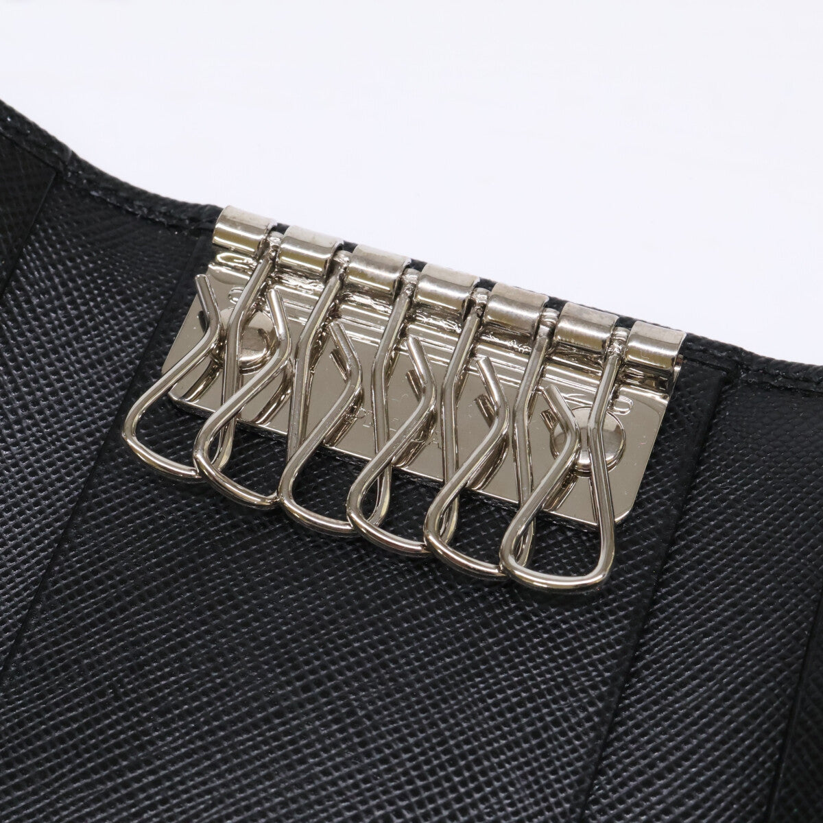 PRADA プラダ 【美品】トライアングルロゴ サフィアーノレザー 6連 キーケース