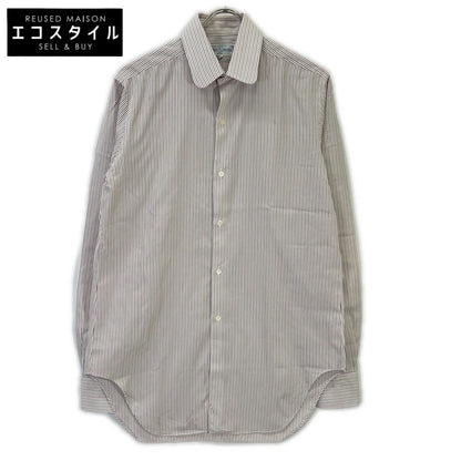 ARNYS アルニス ホワイト×ピンク×グリーン ストライプ 長袖シャツ トップス