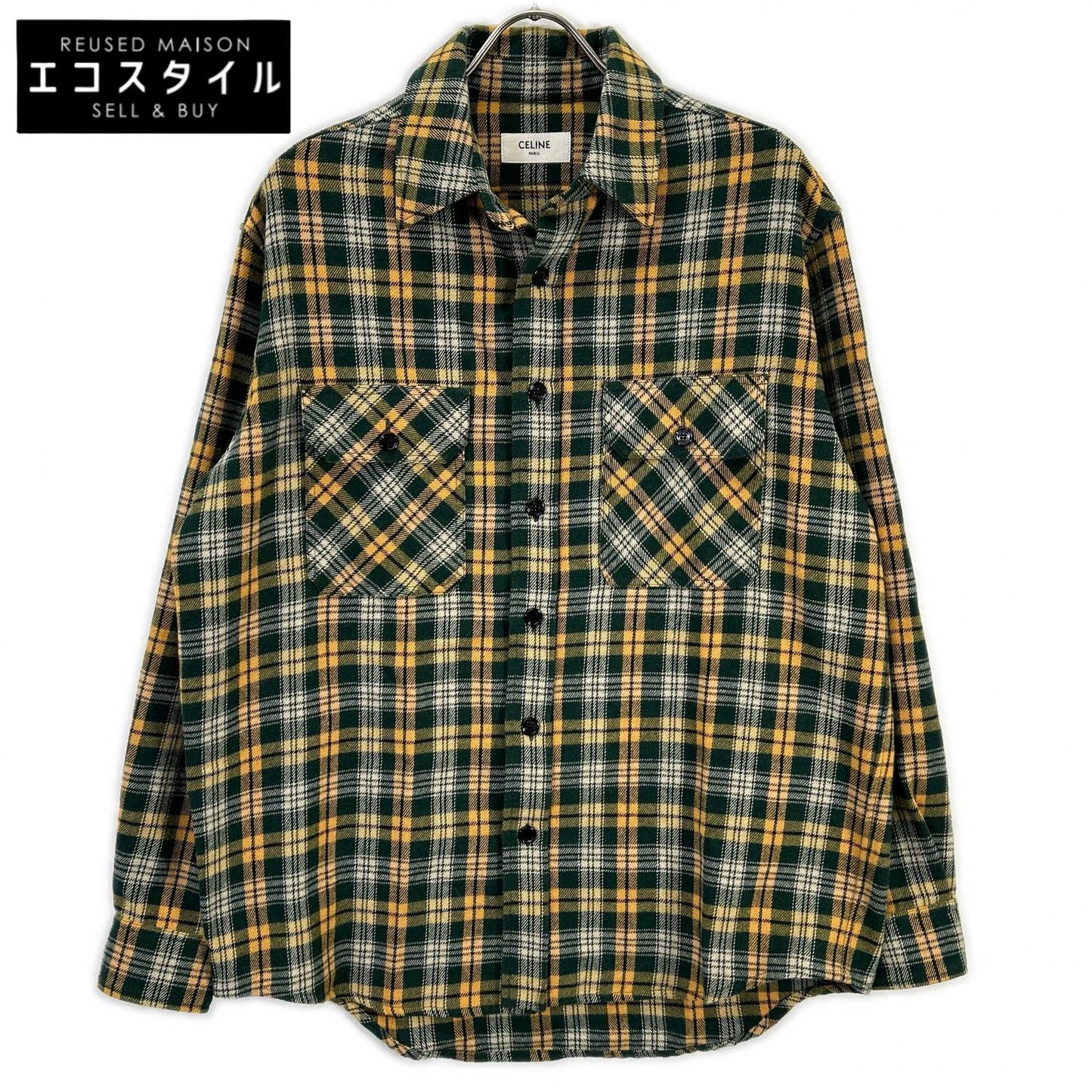 CELINE セリーヌ 22AW　2C574954R エディ期 ルーズランバージャック チャック 長袖 シャツ トップス