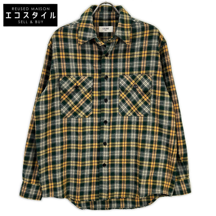 CELINE セリーヌ 22AW　2C574954R エディ期 ルーズランバージャック チャック 長袖 シャツ トップス