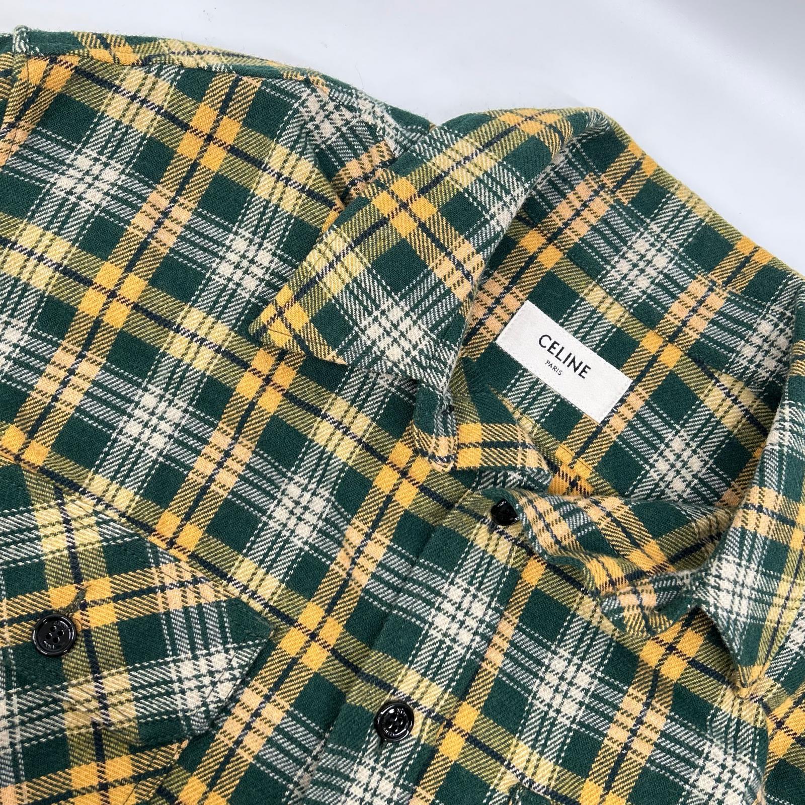 CELINE セリーヌ 22AW　2C574954R エディ期 ルーズランバージャック チャック 長袖 シャツ トップス