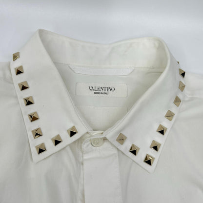 VALENTINO ヴァレンティノ 2V3AB25C4WW ホワイト 襟スタッズ シャツ トップス