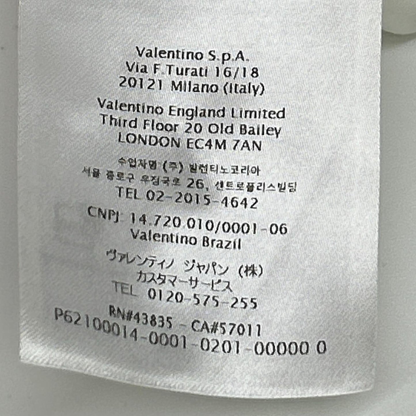 VALENTINO ヴァレンティノ 2V3AB25C4WW ホワイト 襟スタッズ シャツ トップス