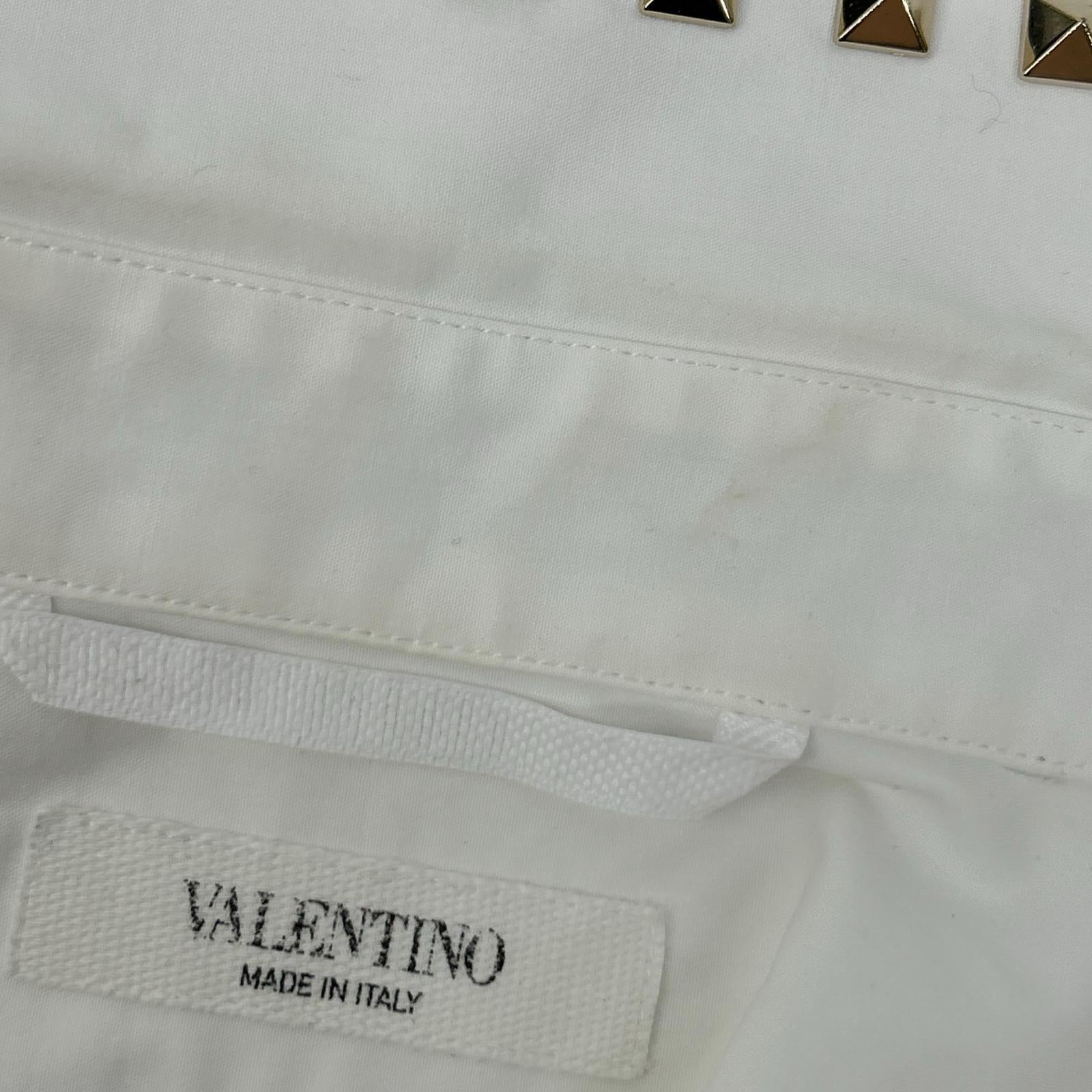 VALENTINO ヴァレンティノ 2V3AB25C4WW ホワイト 襟スタッズ シャツ トップス