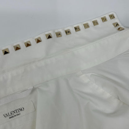 VALENTINO ヴァレンティノ 2V3AB25C4WW ホワイト 襟スタッズ シャツ トップス