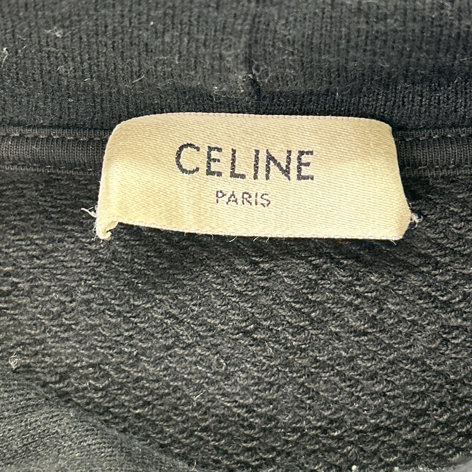 CELINE セリーヌ 2Y35D4501.38AW ブラック カシミア混 トリオンフ ルーズフーディー トップス