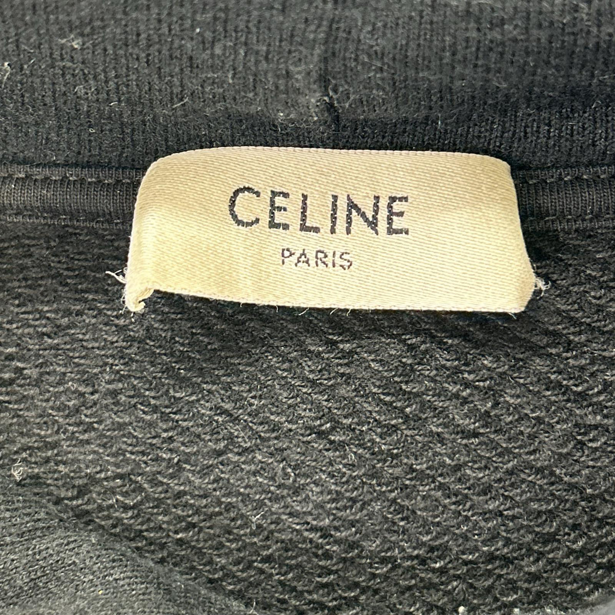 CELINE セリーヌ 2Y35D4501.38AW ブラック カシミア混 トリオンフ ルーズフーディー トップス