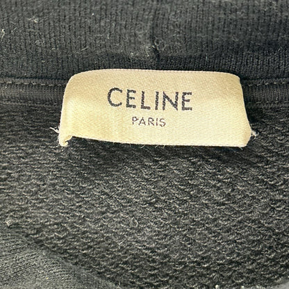 CELINE セリーヌ 2Y35D4501.38AW ブラック カシミア混 トリオンフ ルーズフーディー トップス